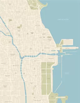 Images Dated 24th July 2018: Chicago Downtown Map