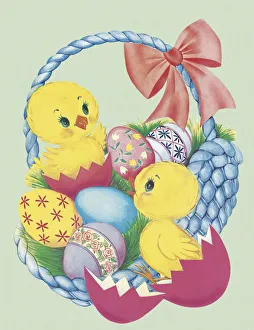 Springtime Gallery: Chicks in Easter Basket