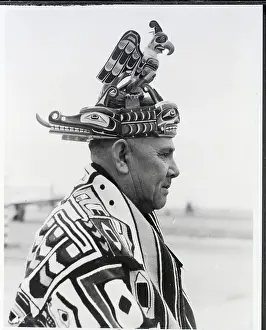 Chief Of Bc Tribe In Trad. Headgear