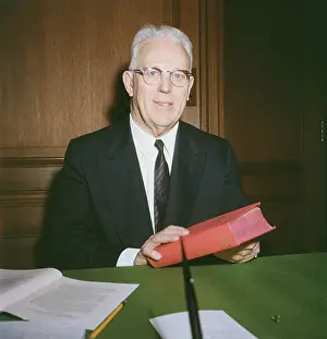 Chief Justice Earl Warren at His Desk