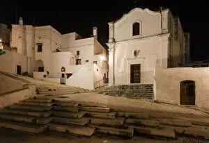 Images Dated 29th May 2014: Chiesa dei Santi Medici, 1720, at night, old town, cave city Massafra, Murgia Tarantine, Taranto