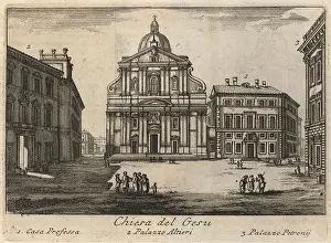 Palace Complex Prints: Chiesa del Gesu with Casa Professa