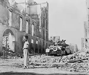 Port Said Prints: Child Among Bombed Ruins