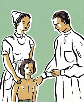 Hospital Collection: Child with a Doctor and Nurse