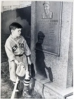 Plaque Prints: Child At Memorial For Lou Gehrig