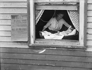 Tragedy Prints: Child with Polio Sitting In Window