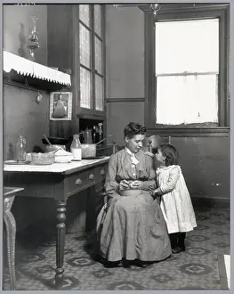 Kitchen Prints: Child Watches Mother in Kitchen