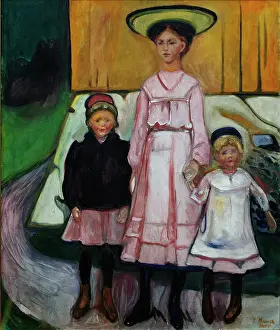 Prints of Three Children, 1905. Found in the Collection of the Thielska Galleriet, Stockholm. Creator: Munch; Edvard (1863-1944). (Photo by Fine Art Images/Heritage Images via Getty Images) Where emotion becomes image, and every image speaks a thousand whispers.: Three Children