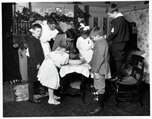Halloween Prints: Children Bobbing For Apples On Halloween