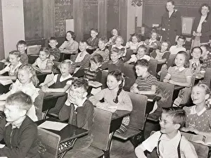 Classroom Prints: Children in Classroom Seated and Laughing