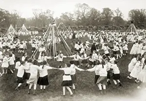 May Day Prints: Children Dancing Around Maypole in Central Park