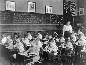 Art Class Prints: Children Drawing in Art Class
