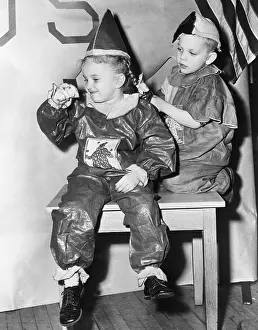 Clown Prints: Children dressed in clown costumes