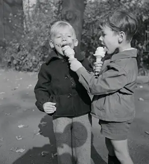 Indulgence Prints: Two Children Eating Ice Cream Cones