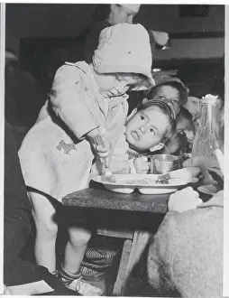 Red Cross Prints: Children Eating at Red Cross Station