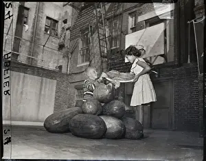Watermelon Prints: Children Eating Watermelon