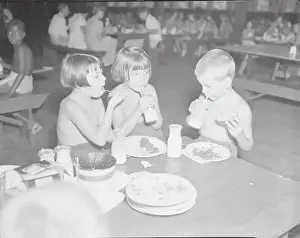 Tuberculosis Prints: Children Enjoying Meal at Health Camp