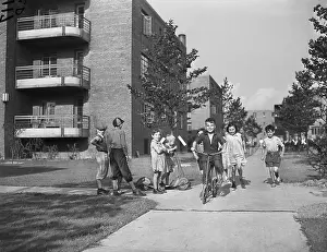 Scooter Prints: Children In Front Of Federal Housing Dev