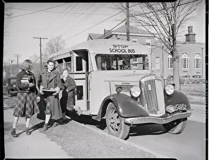 Exit Prints: Children Getting Off School Bus