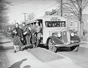 Exiting Prints: Children Getting off School Bus