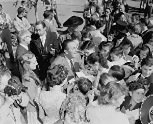 Autograph Prints: Children Getting Walt Disney's Autograph