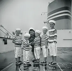 Children Greeting Their Grandmother on Ship