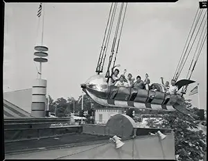 Amusement Park Prints: Children on Jet Plane Ride
