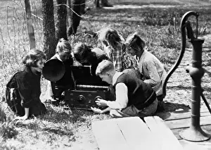Children Listening to Radio