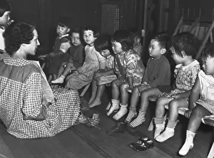 Socks Prints: Children Listening to a Story