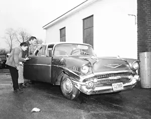 Glen Cove Prints: Children Observing Roy Campanella's Car After Accident