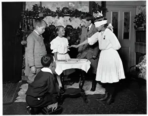 Halloween Prints: Children Playing A Halloween Game
