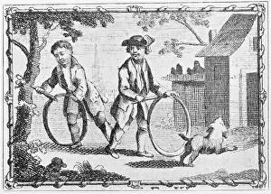 Tricorne Prints: Children Playing with Hoops