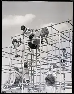 Swim Trunks Prints: Children Playing on Jungle Gym