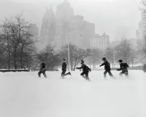 Children Playing in Snow in Central Park