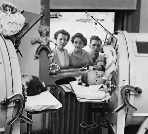 Poliomyelitis Prints: Children with Polio in Iron Lung Machines