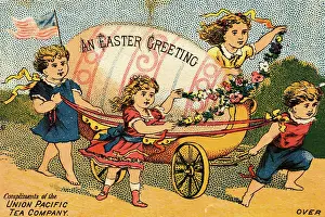 Partnership Prints: Children Pulling Giant Easter Egg
