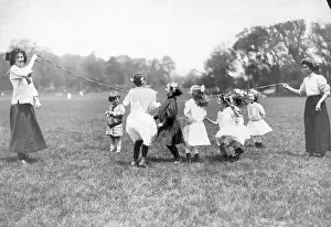 May Day Prints: Children Skip Rope At May Day Party