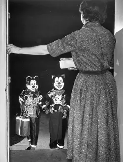 Halloween Prints: Children Trick-or-Treat in Safe Costumes