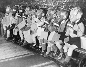 Gas Mask Prints: Children Wearing Gas Masks
