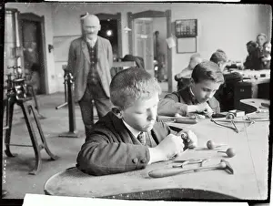 Czechoslovakia Prints: Children Working as Jewel Center Apprentices