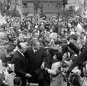 Chilean President Crowded by People