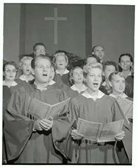 John H Prints: Chili Williams Singing in a Church Choir