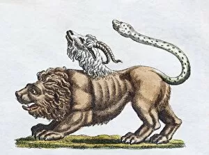 Images Dated 3rd July 2017: Chimera or Chimera, handcoloured copper engraving from Friedrich Justin Bertuch Picture