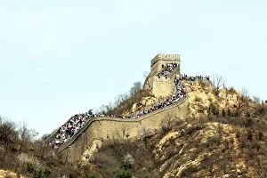 China, Badaling, view of Great Wall with people