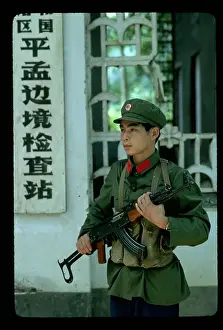 Chinese Army Border Guard with AK-47