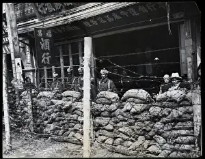 Chinese Army In Bunker W/Barbed Wire