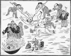 Punishment Prints: Chinese Cartoon Of Torture & Burning