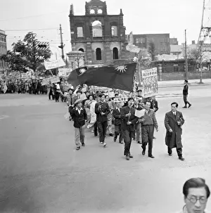 May Day Prints: Chinese Communists March With Banners