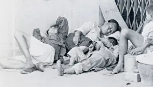 Chinese Family Homeless in Street