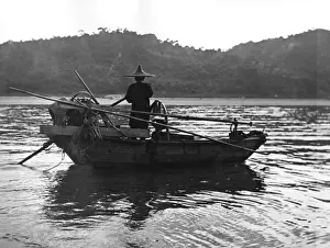 Landscape Male Back Prints: Chinese Fisherman